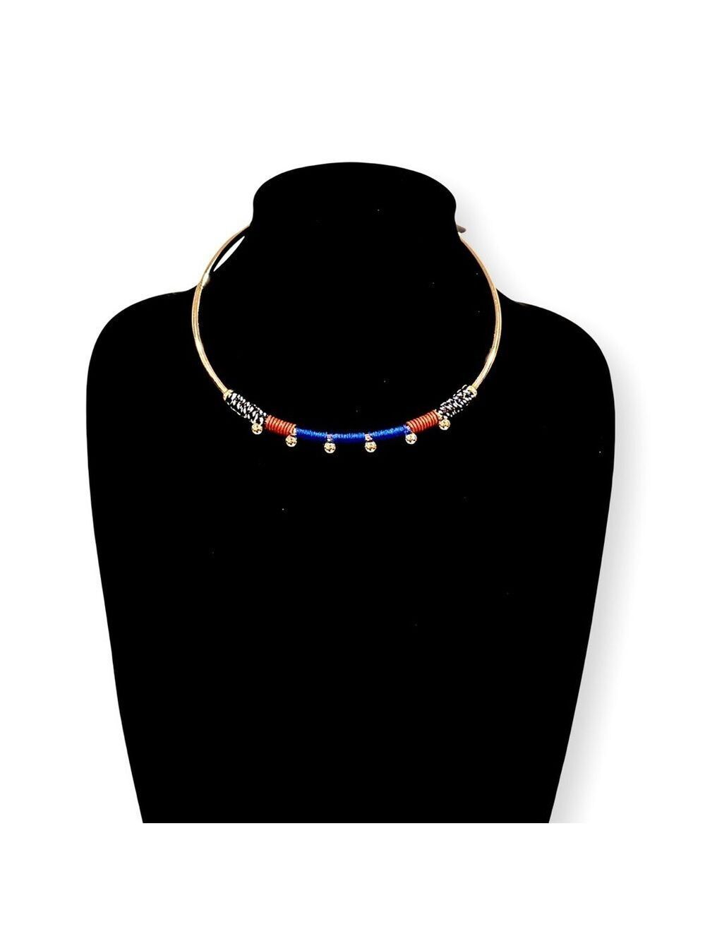 BANANA REPUBLIC | Thread Wrapped Gold Tone Modern Collar Necklace | NWT $89